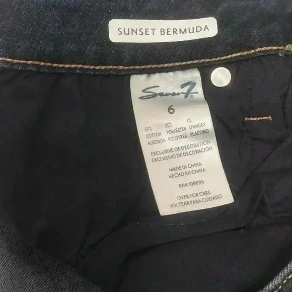 Seven7 Women 6 Blue Denim Sunset Bermuda Shorts - Picture 5 of 5